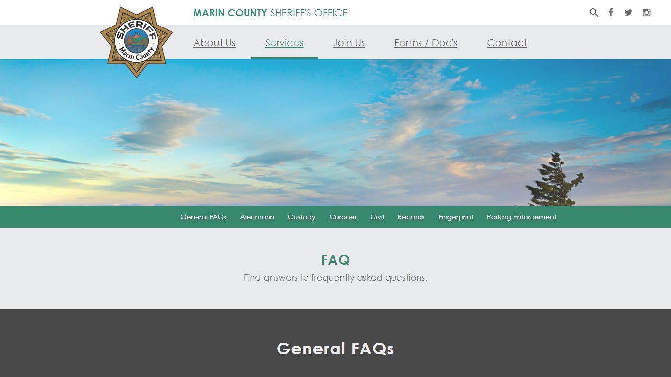 FAQ - Marin County Sheriff's Office